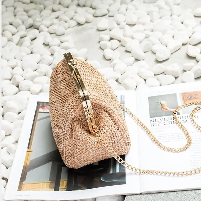 Handmade Vintage Straw Clutch