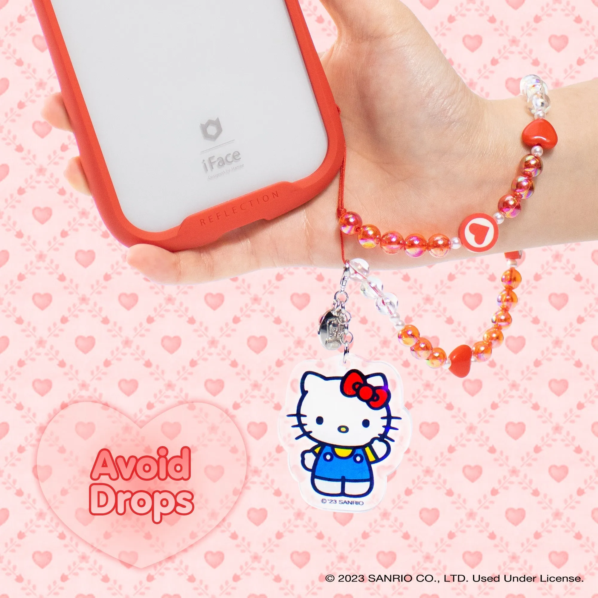 Hello Kitty Beaded Charm Mobile Phone Wrist Strap