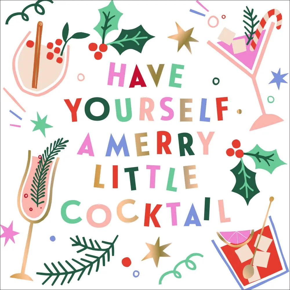 Holiday Cocktail Napkins 20ct |Merry Little Cocktail - Foil