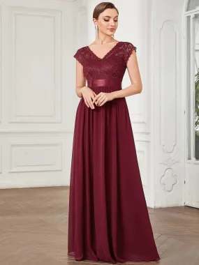 Hot Deep V Neck A Line Evening Dress