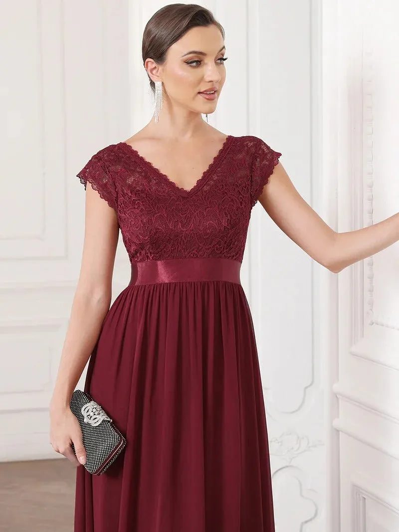 Hot Deep V Neck A Line Evening Dress