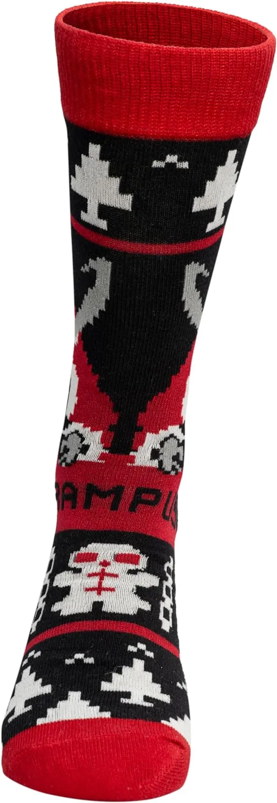 Krampus Holiday Cheer Festive Patterns Novelty Ugly Christmas Socks