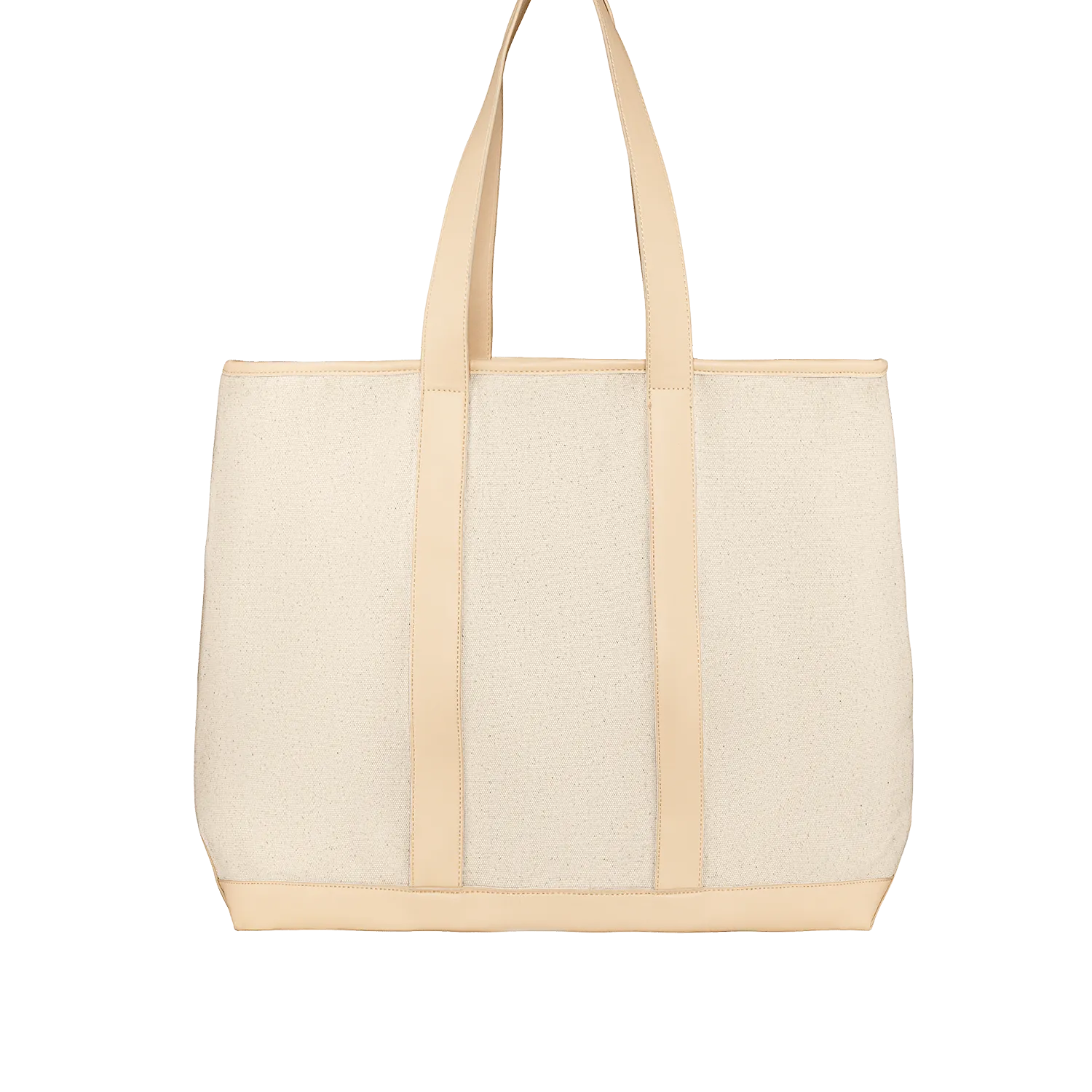 Large Canvas & Vegan Leather Tote