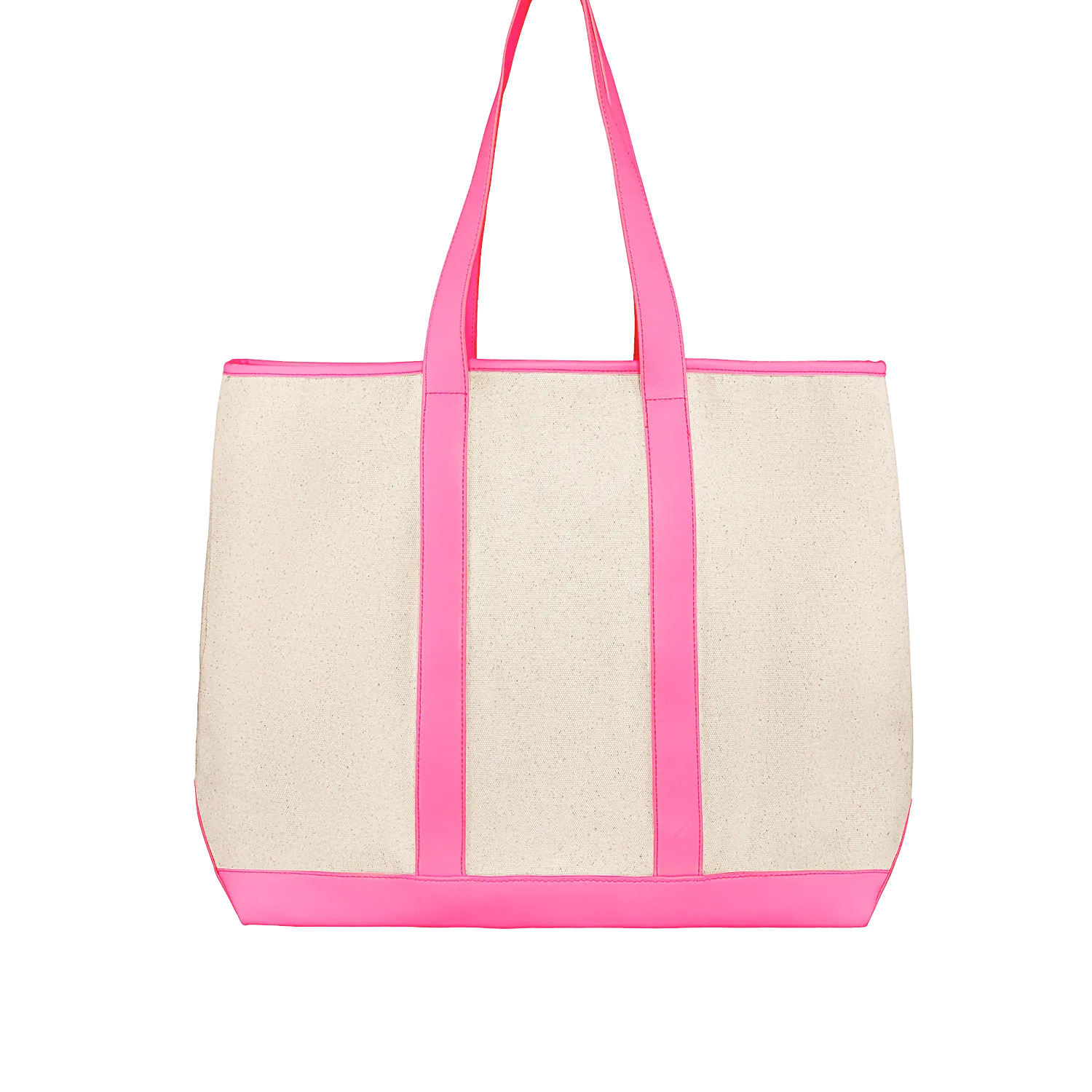 Large Canvas & Vegan Leather Tote