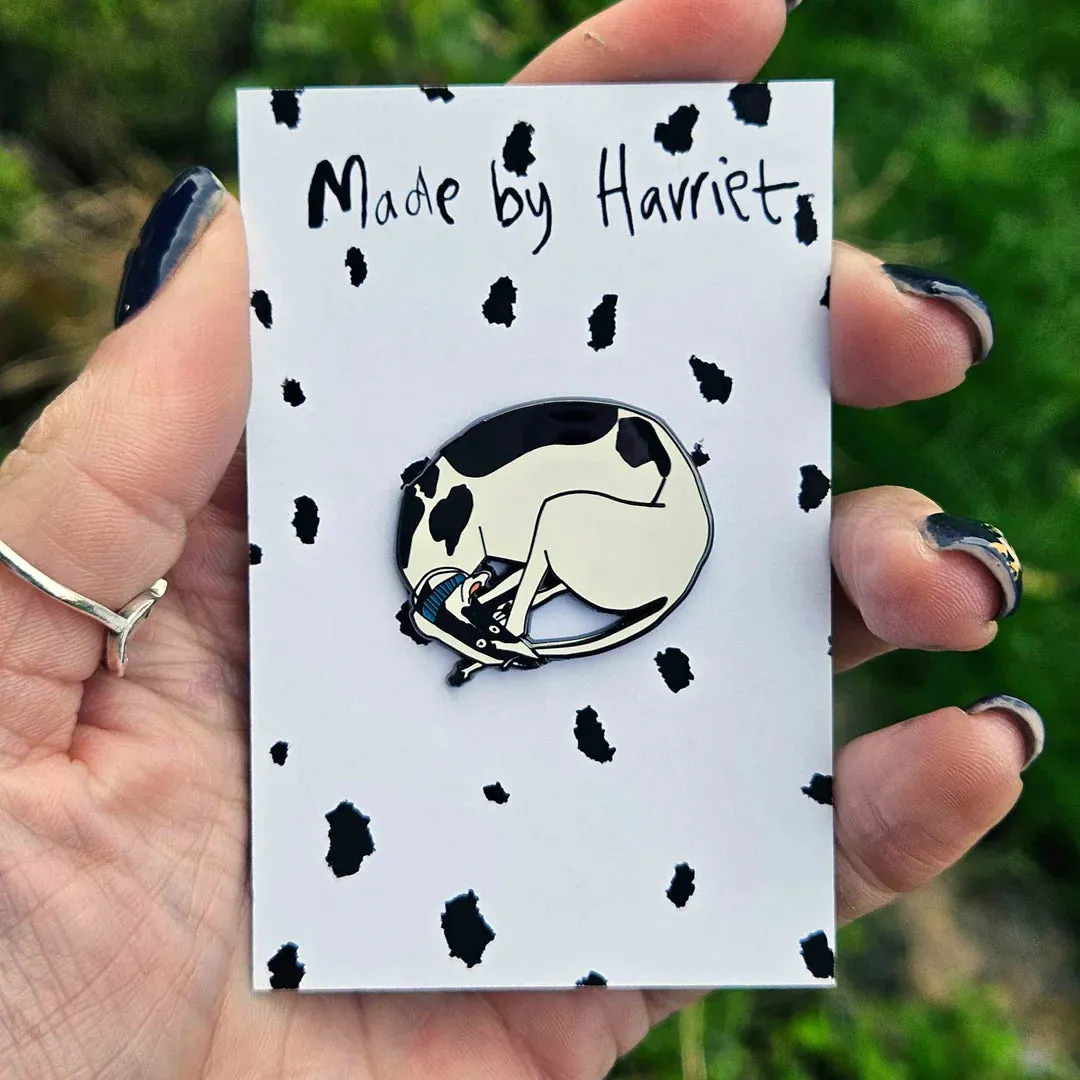 Made By Harriet Curled Up Dog Enamel Pin Badge