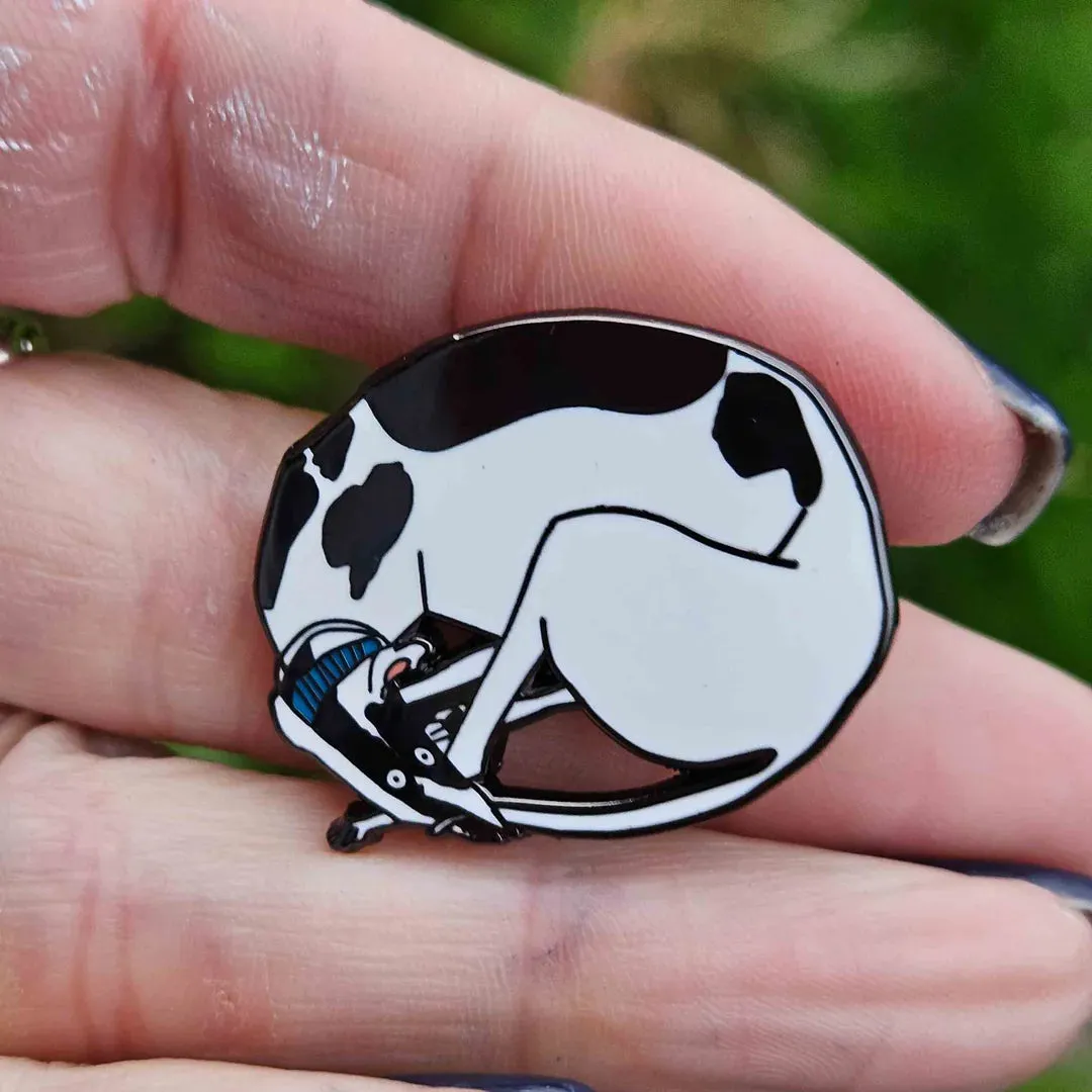 Made By Harriet Curled Up Dog Enamel Pin Badge