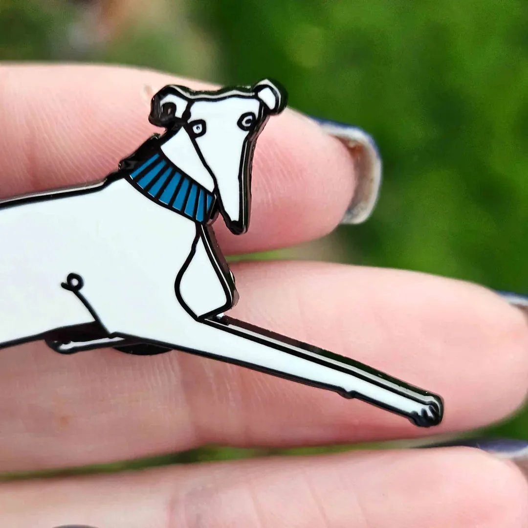 Made By Harriet Laying Dog Enamel Pin Badge