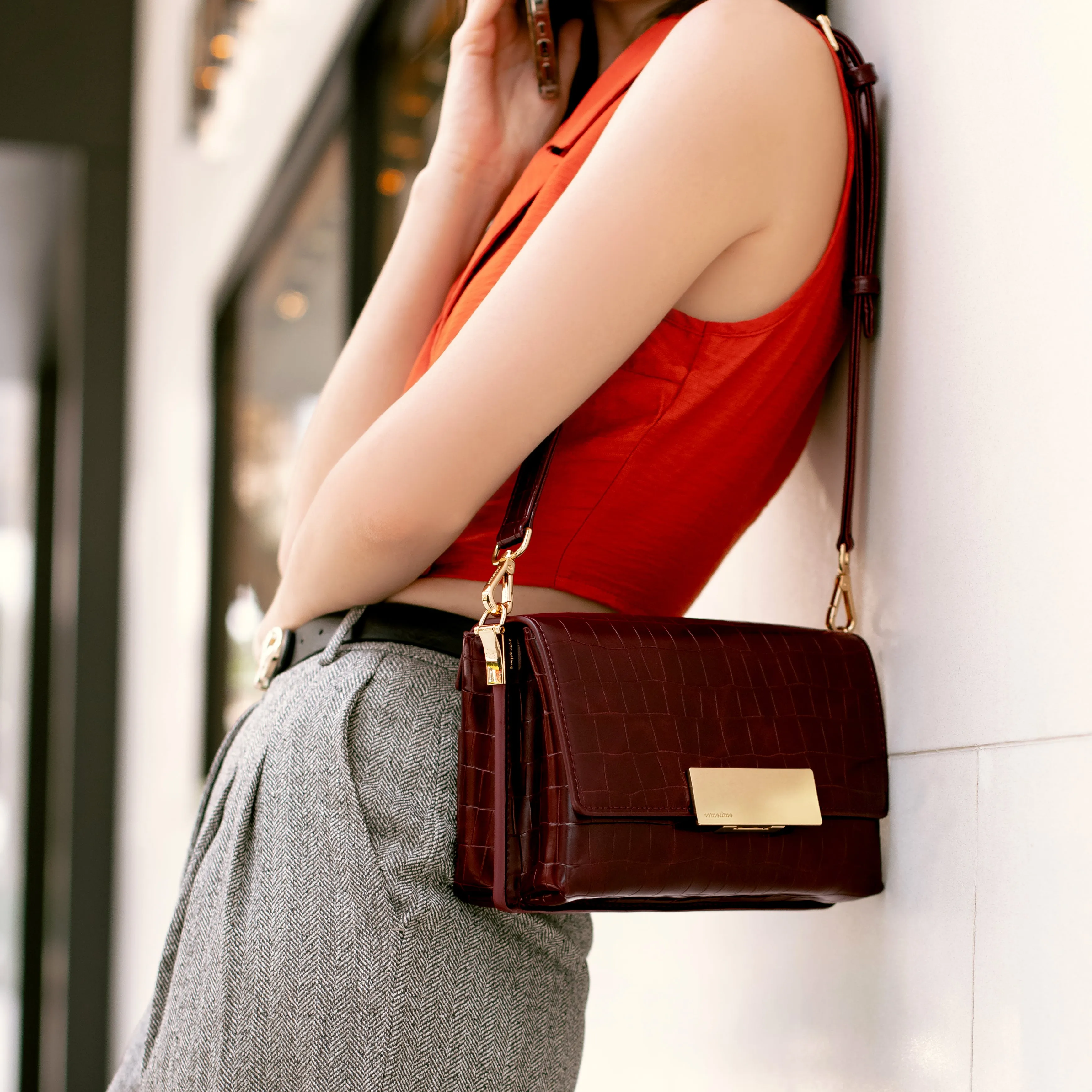 Maia Two-Way Shoulder Bag - Dark Brown