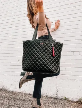 Makeup Junkie Bags - Luxe Onyx Quilted Tote [Pre-Order]