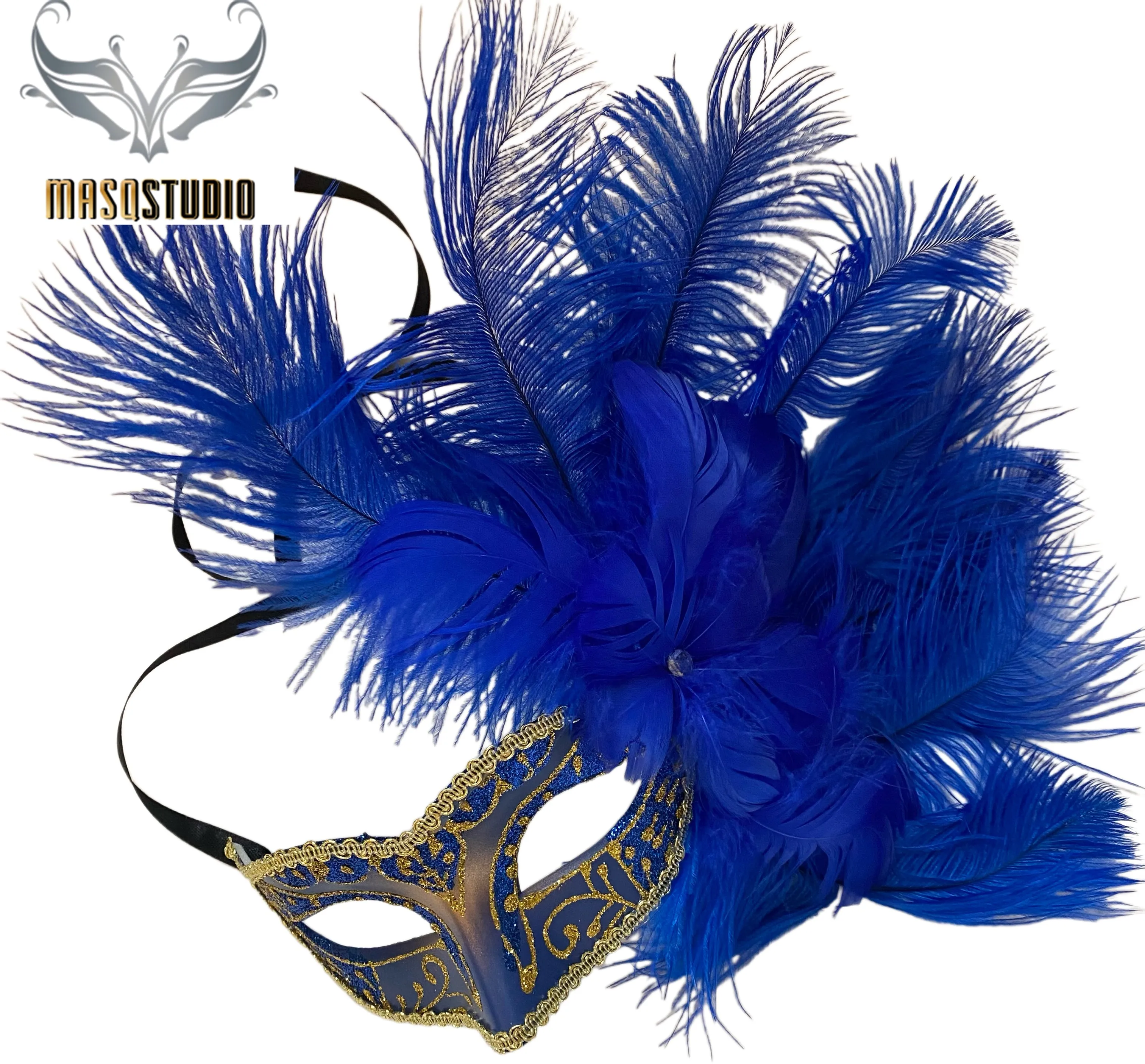 Masquerade Feather Mask Costume Carnival dress up Parade Birthday Dance Prom Eye Wear