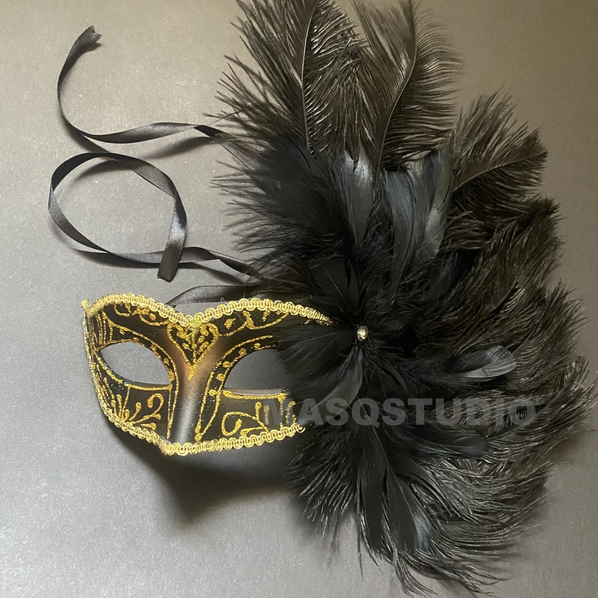 Masquerade Feather Mask Costume Carnival dress up Parade Birthday Dance Prom Eye Wear