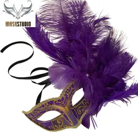 Masquerade Feather Mask Costume Carnival dress up Parade Birthday Dance Prom Eye Wear