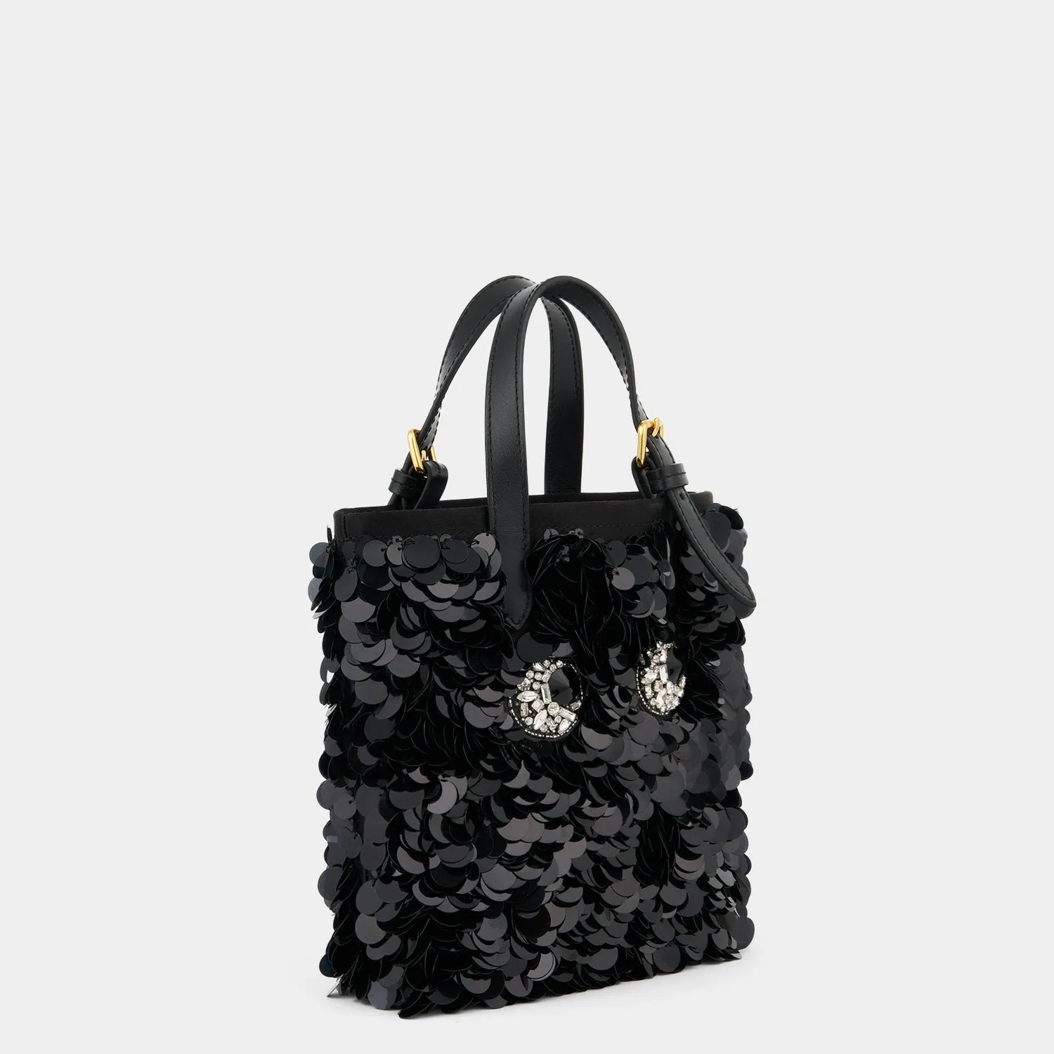 Mini N/S Eyes Embellished Cross-body Tote