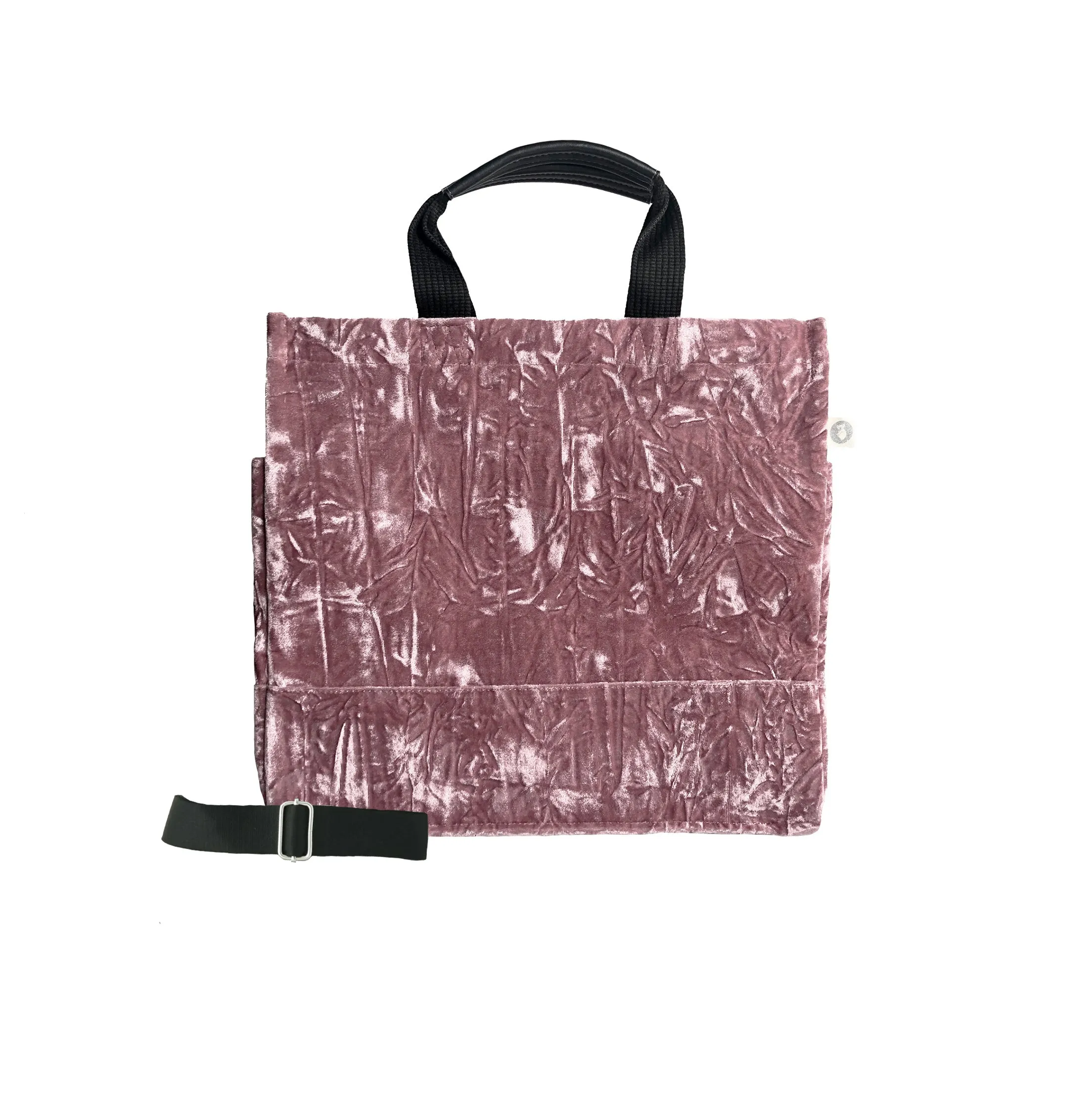 Monogram Stripe Luxe North South: Petal Pink Crushed Velvet