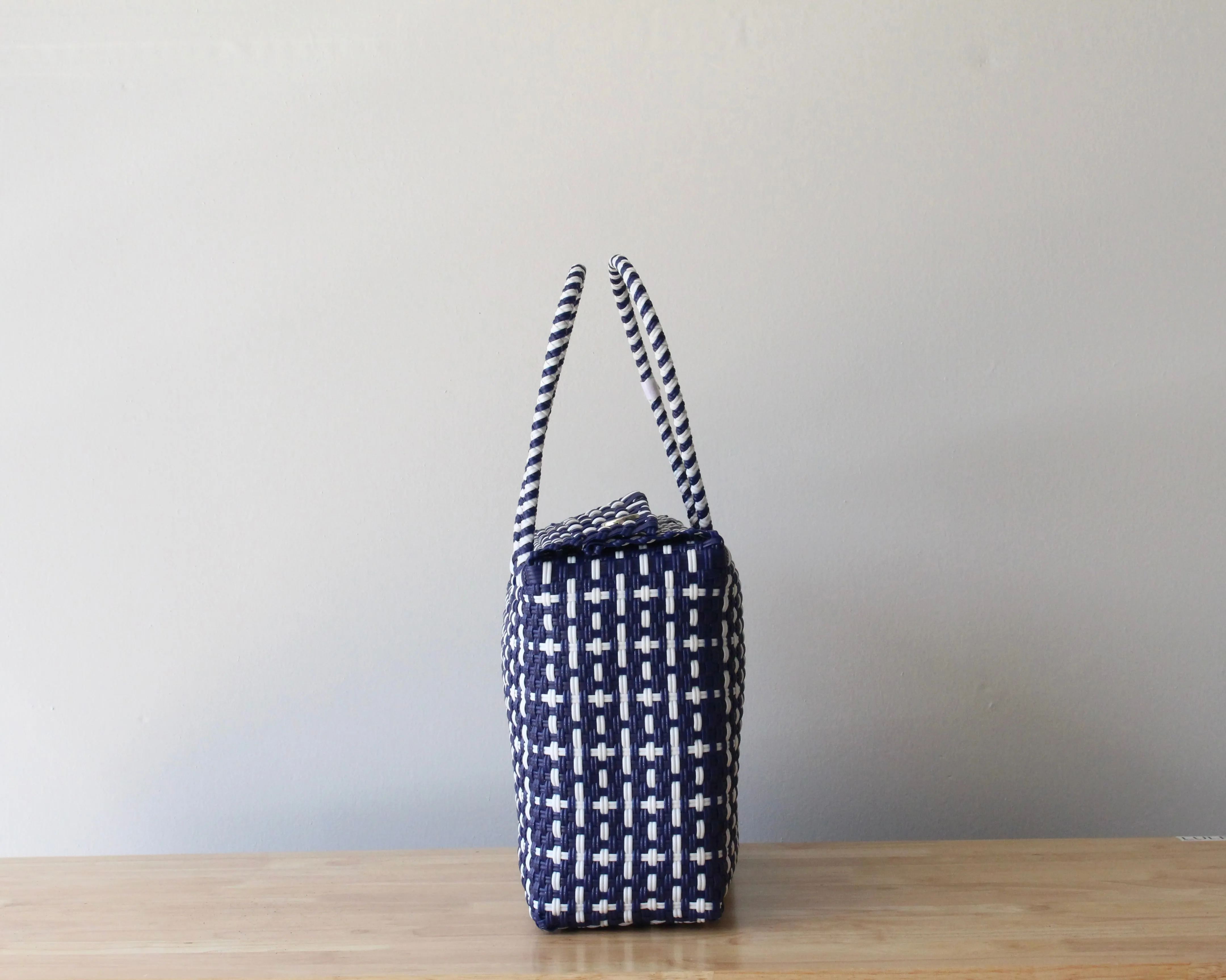 Navy Blue & White Handbag by MexiMexi