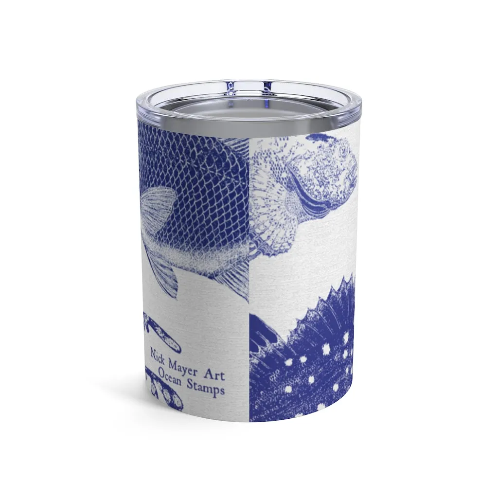 Ocean Stamps, 10 oz Steel Tumbler