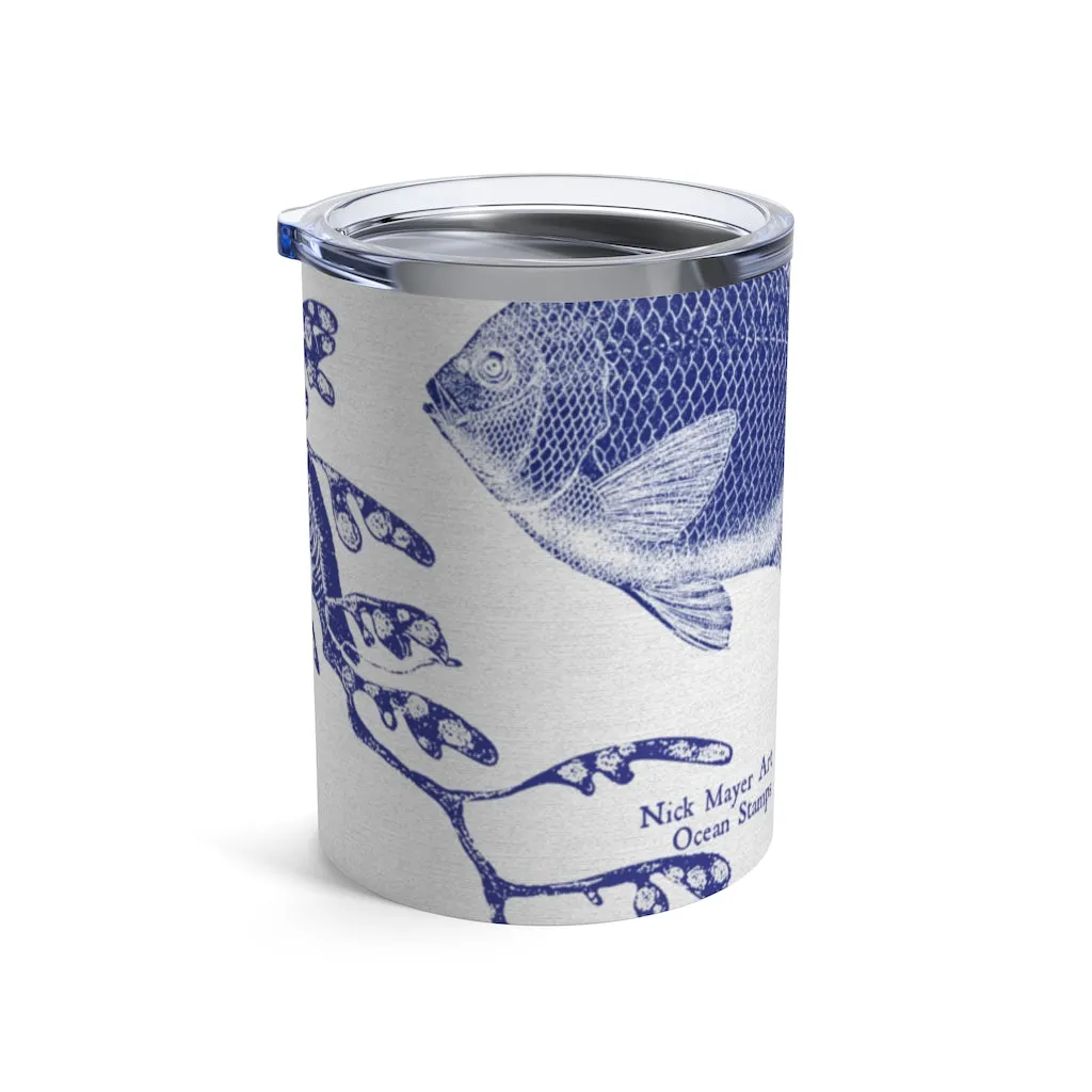 Ocean Stamps, 10 oz Steel Tumbler