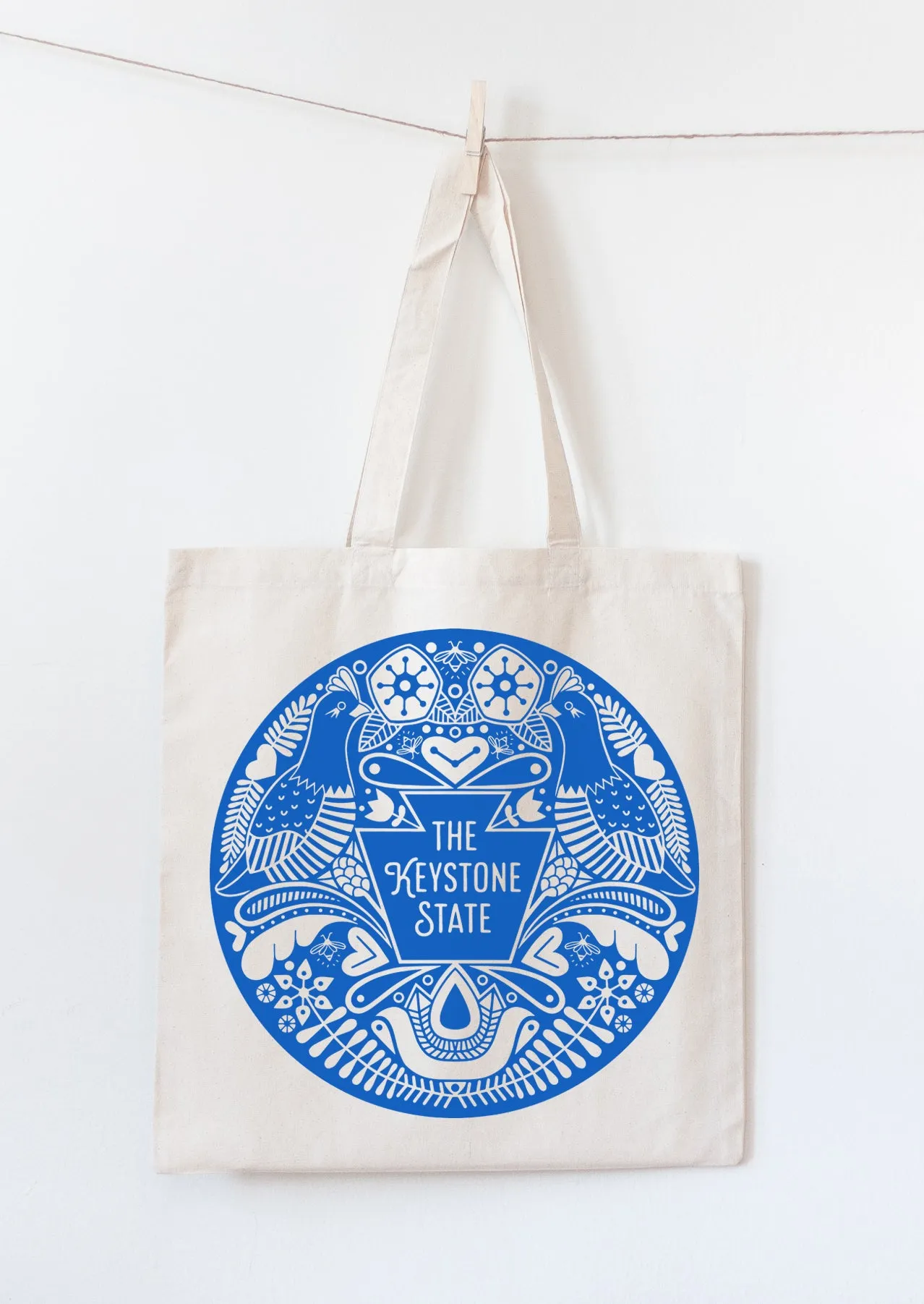 Pennsylvania tote bag, The Keystone State souvenir featuring Pennsylvania state symbols