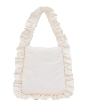 Puffer Pillow Tote - Cream Frill