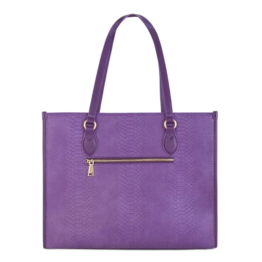 Purple Apollo 1 Faux Snakeskin Tote Bag