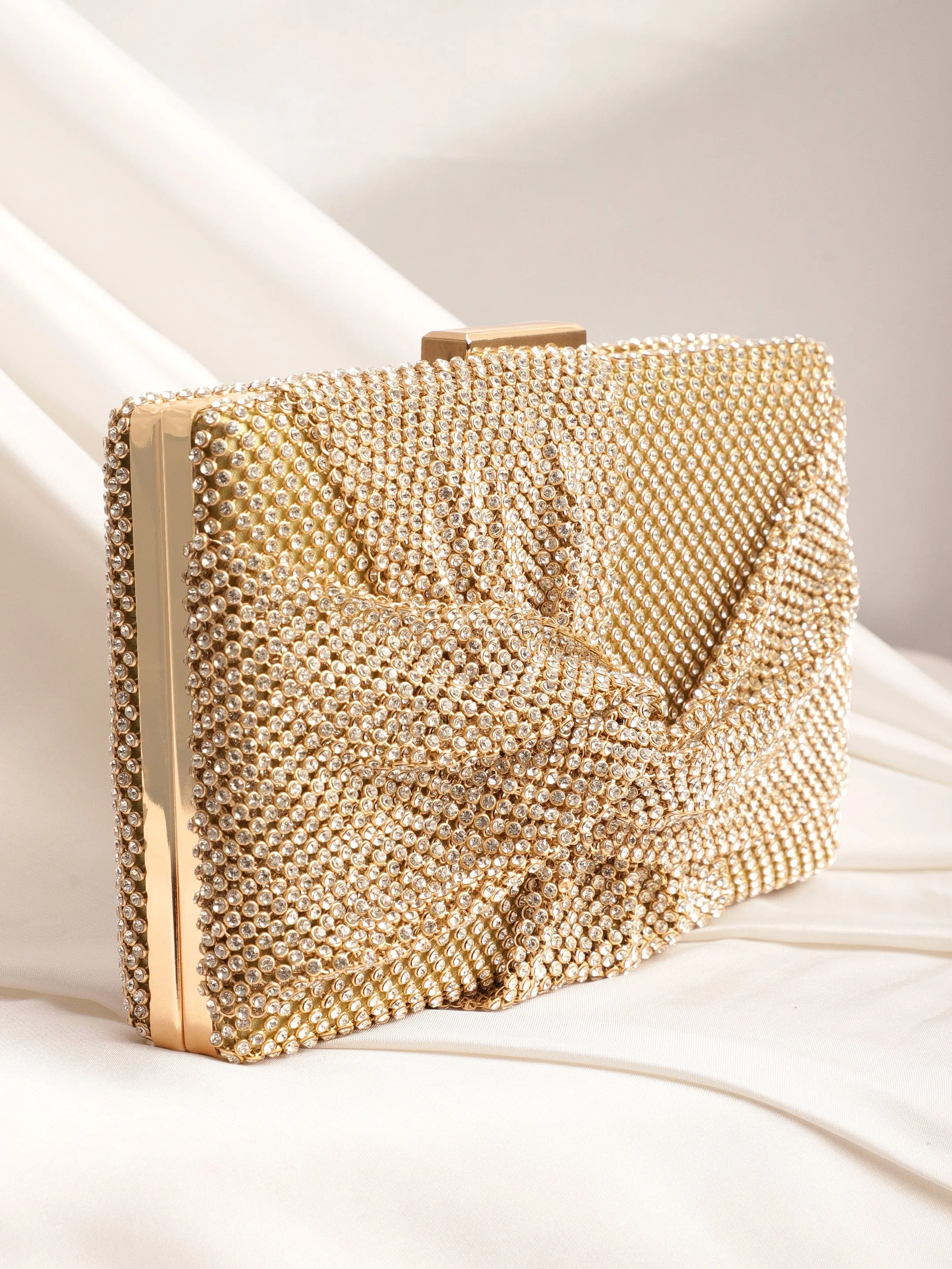 Rubans Enchanting Luminescence Handcrafted Shimmery Clutch Bag