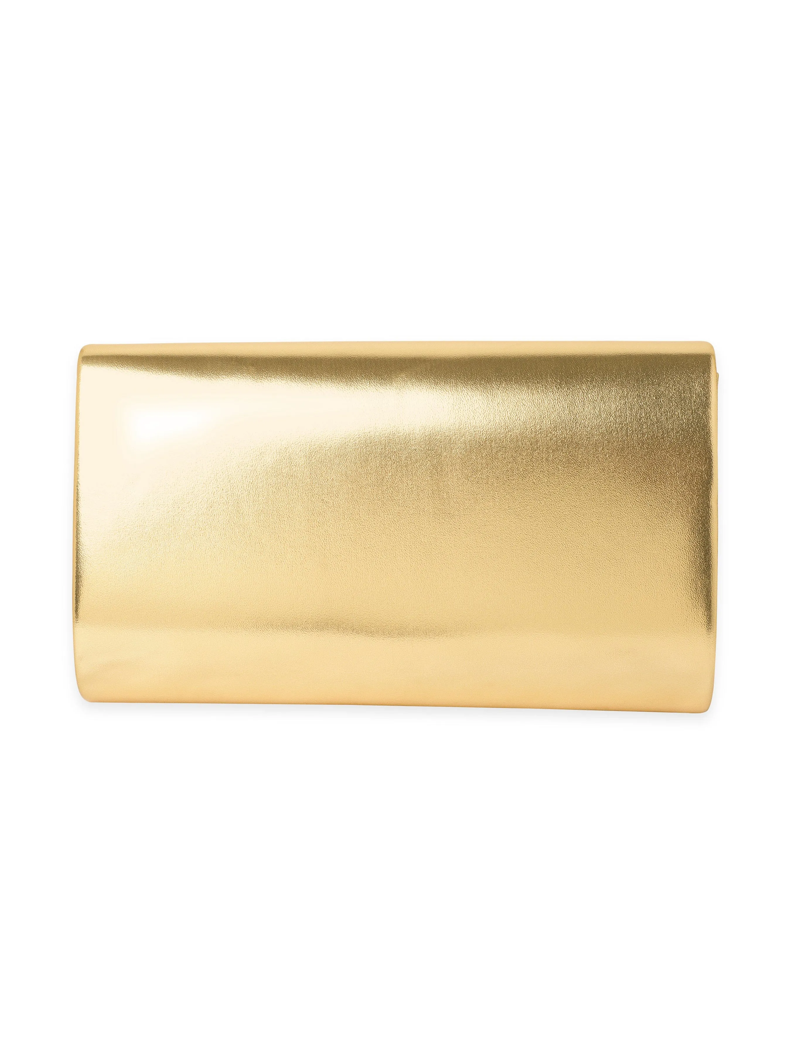 Rubans Gilded Allure Golden Glossy Finish Clutch Bag