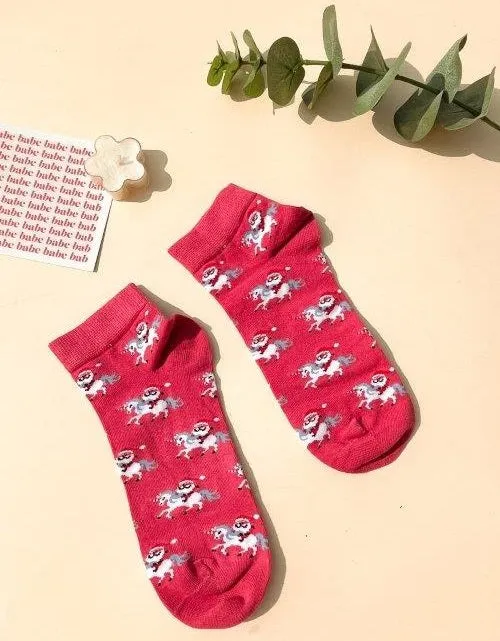 Secret Santa Gift Box of 4 Socks Unisex Ankle Socks