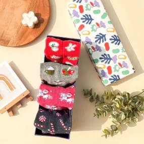 Secret Santa Gift Box of 4 Socks Unisex Ankle Socks