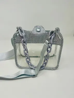 Silver rhinestone Clear Crossbody