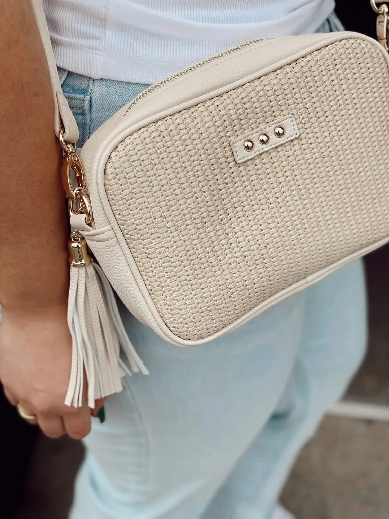 Silvia Straw Crossbody Bag