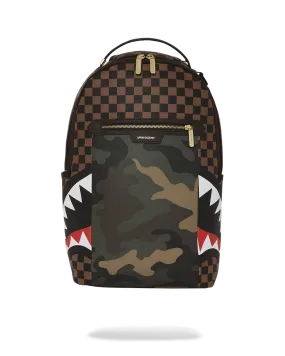 Sprayground - Exterior Gold Zip Pocket Sharks in Paris Backpack (Dlxv)