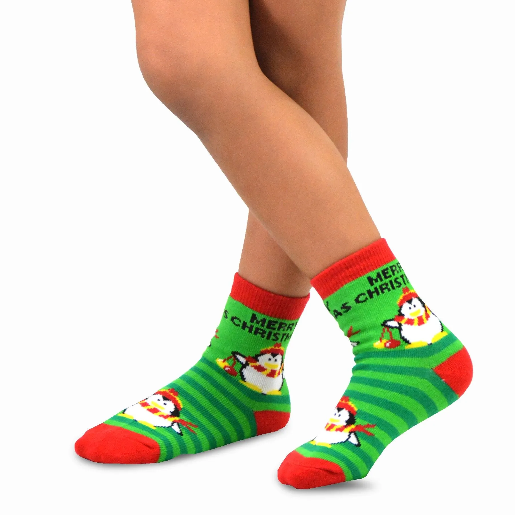 TeeHee Socks Kid's Christmas Cotton Short Crew Snowman 12-Pack Gift Box (11889)