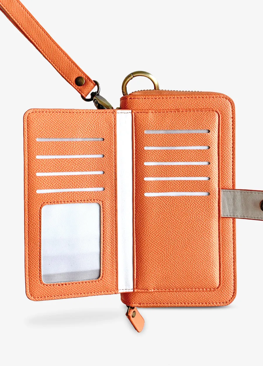 The Luxe Ultimate Wristlet Phone Case in Coral