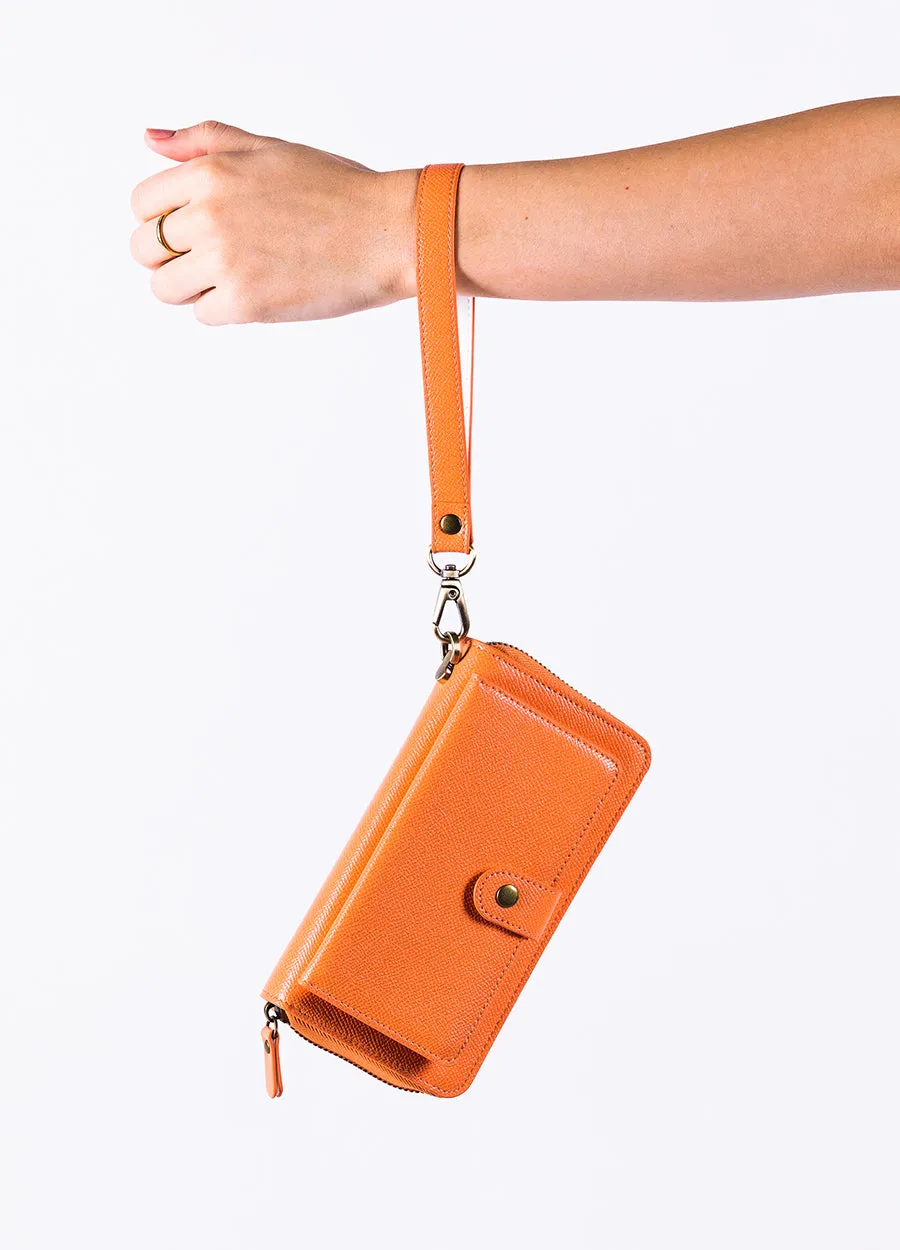 The Luxe Ultimate Wristlet Phone Case in Coral