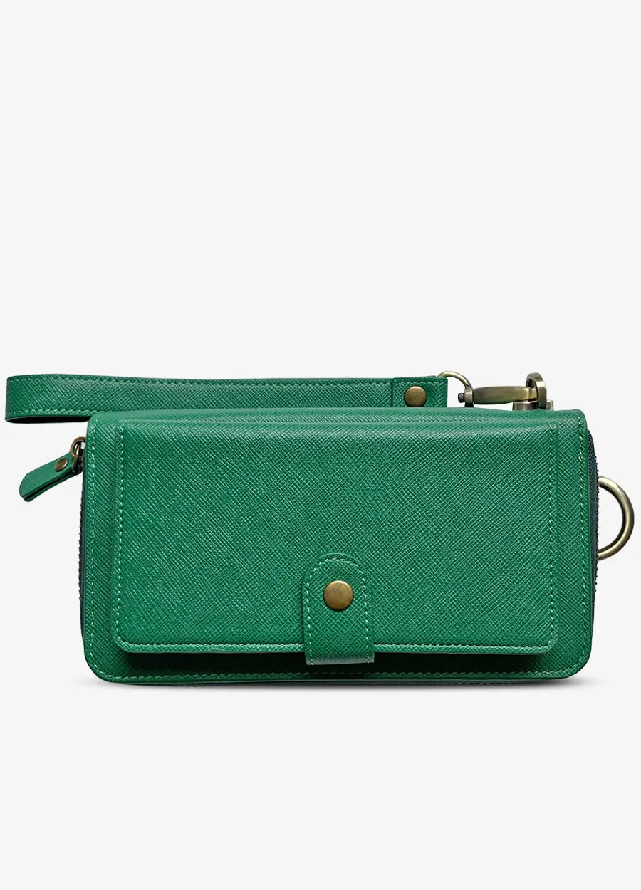 The Luxe Ultimate Wristlet Phone Case in Emerald Green