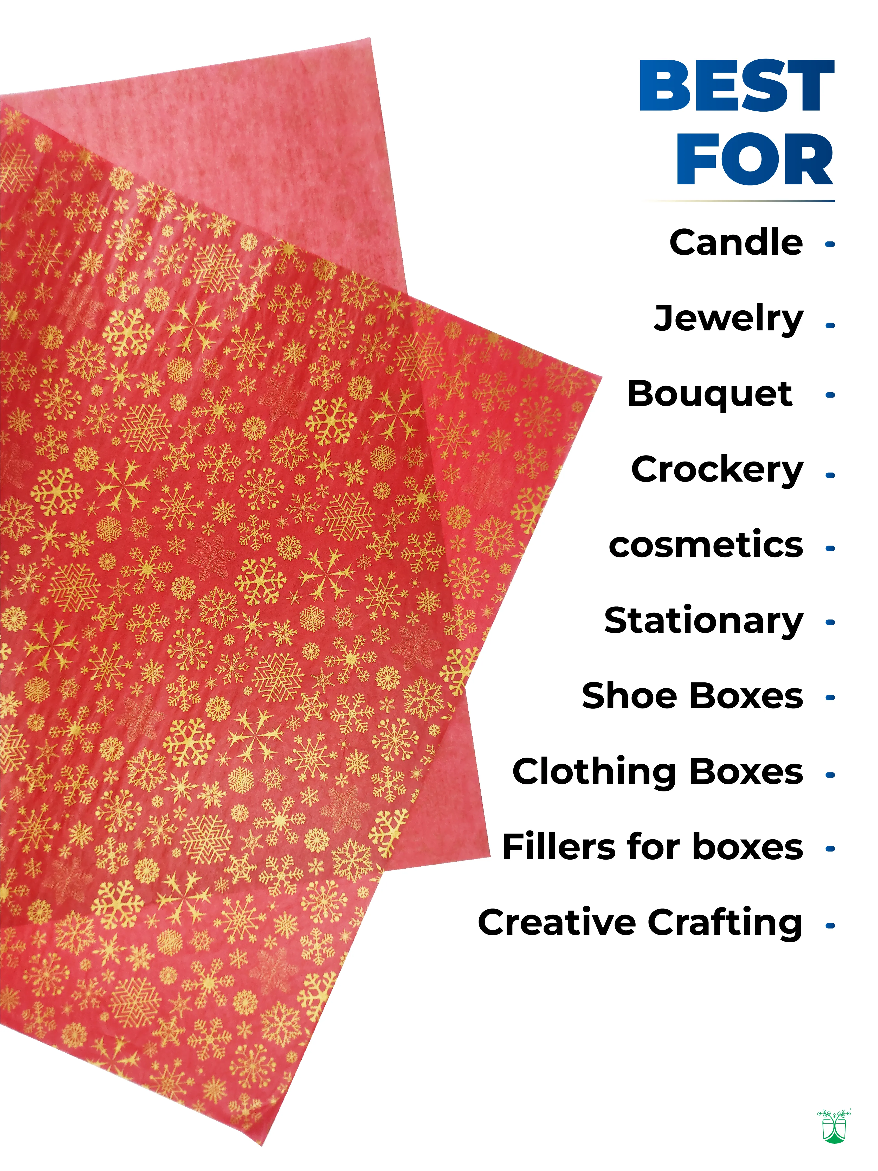 Tissue Paper with Golden Flakes. Gift Wrapping Paper.