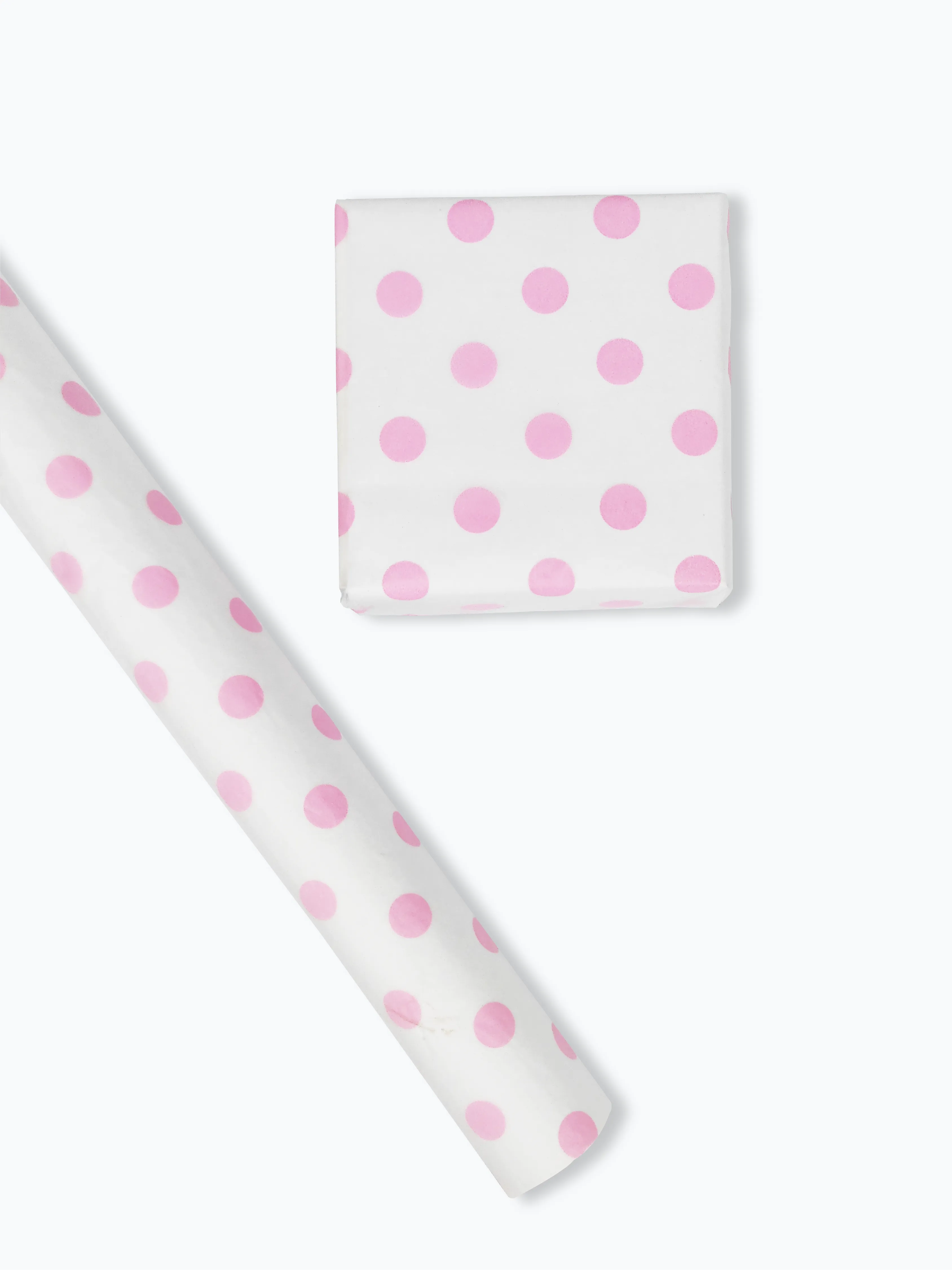 Tissue Wrapping Paper with Pink Polka Dots for Eco-friendly Packaging.