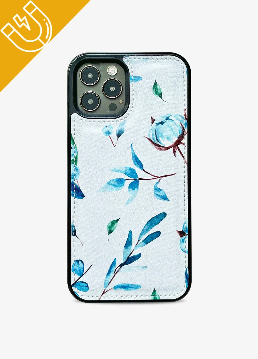 Ultimate Wristlet Phone Case in Blue Blooms