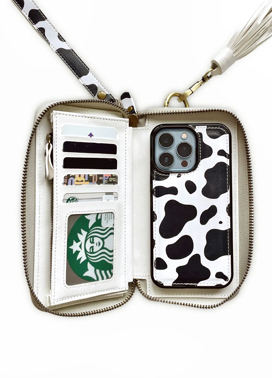 Ultimate Wristlet Phone Case in Cow Print