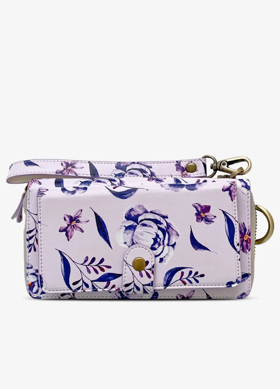 Ultimate Wristlet Phone Case in Purple Floral