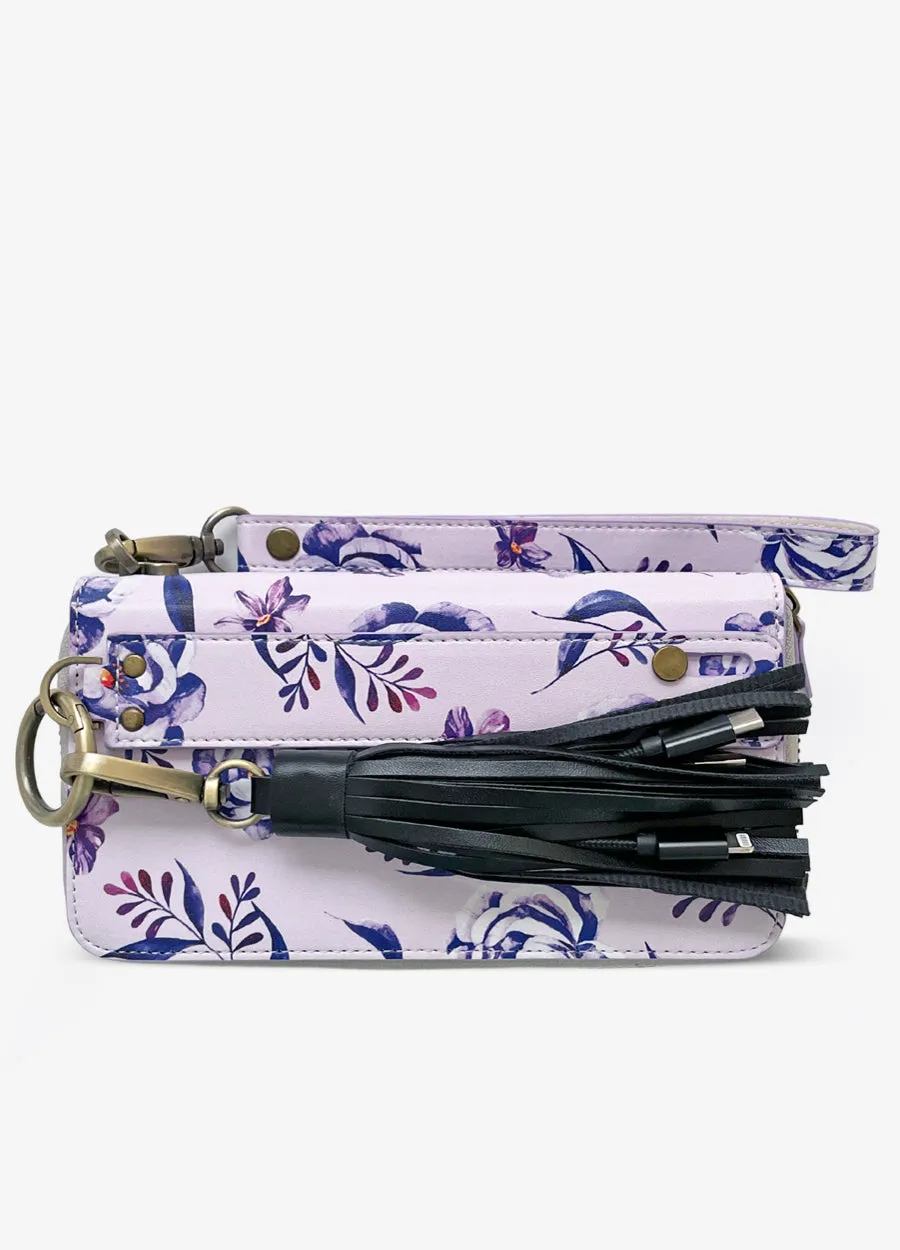 Ultimate Wristlet Phone Case in Purple Floral