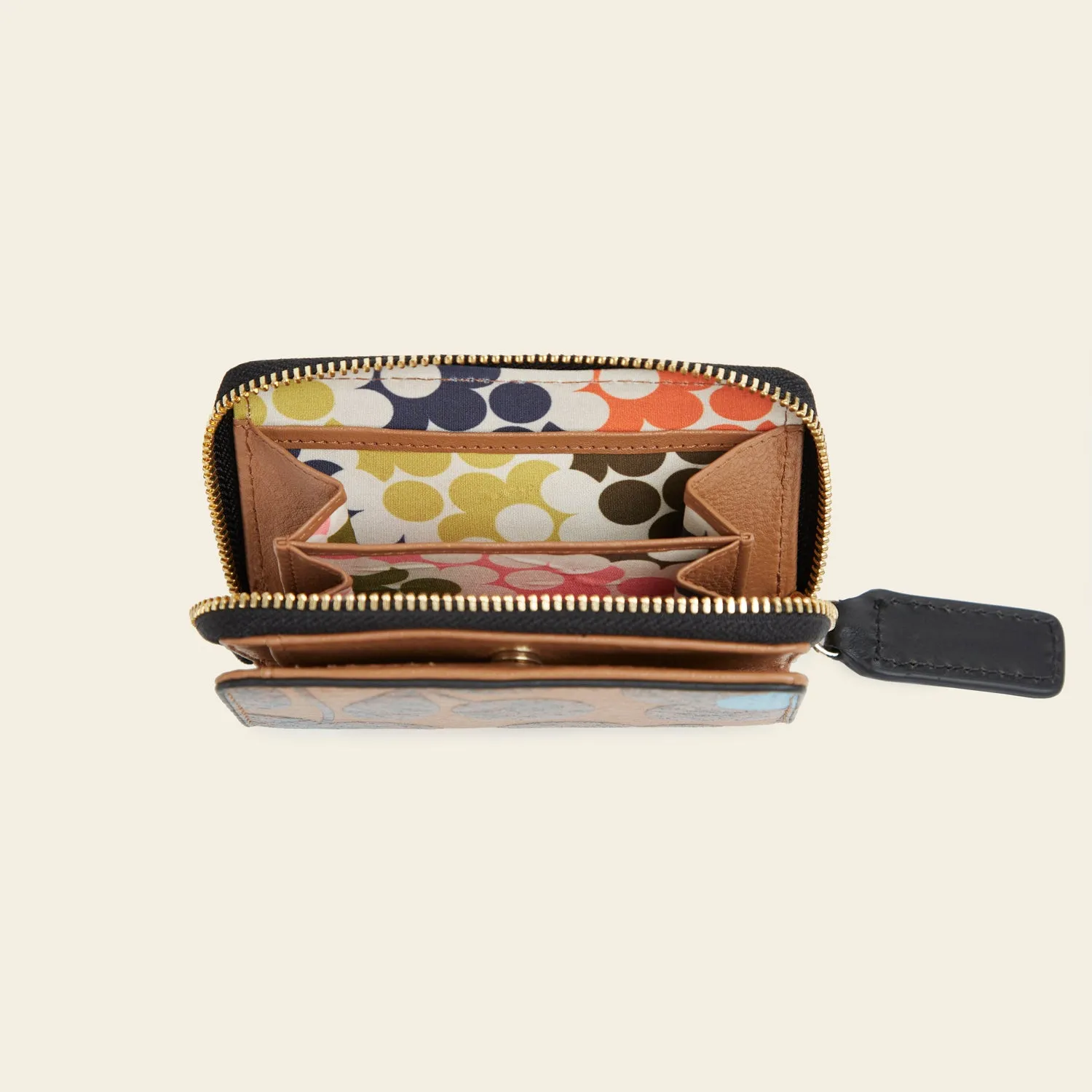 Viola Small Wallet - Tan Floating Flower