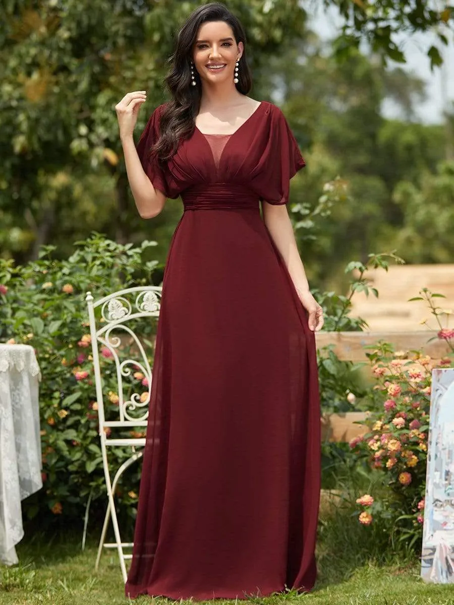 Women's A-Line Empire Waist Maxi Chiffon Evening Dress