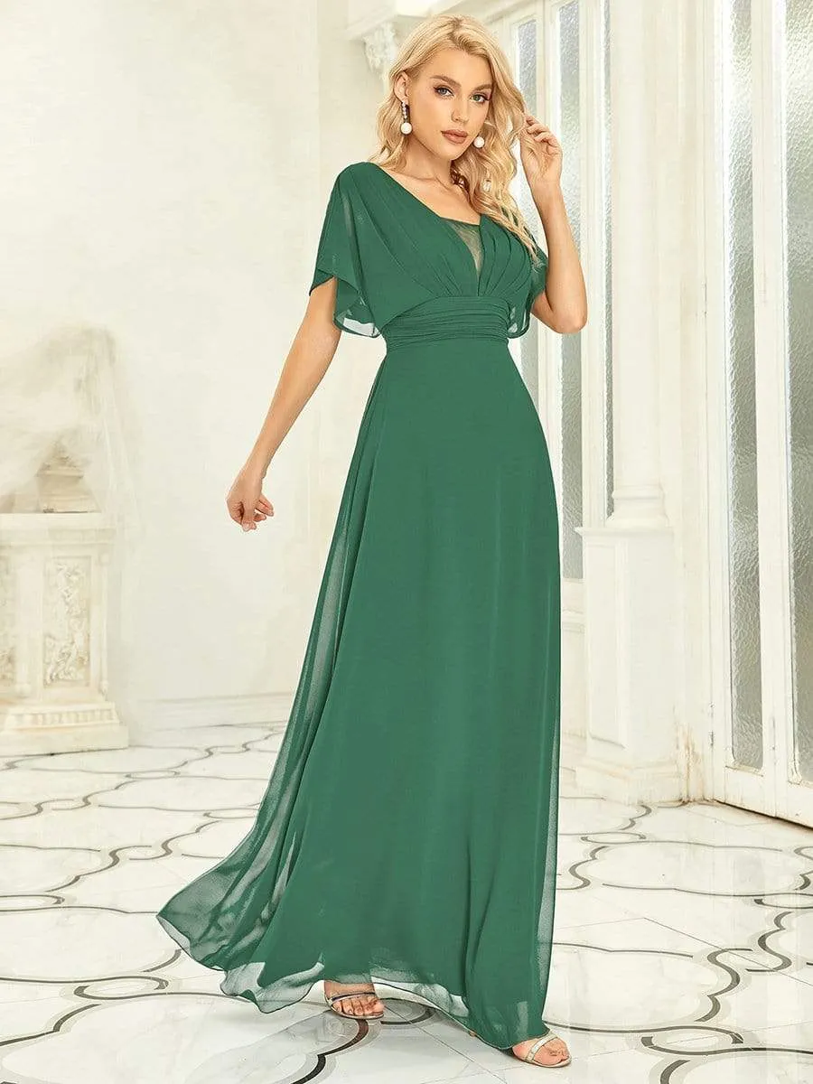 Women's A-Line Empire Waist Maxi Chiffon Evening Dress