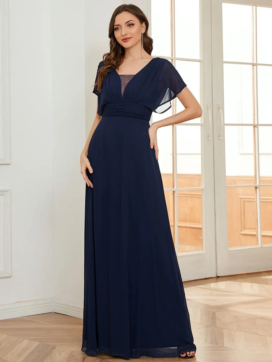 Women's A-Line Empire Waist Maxi Chiffon Evening Dress